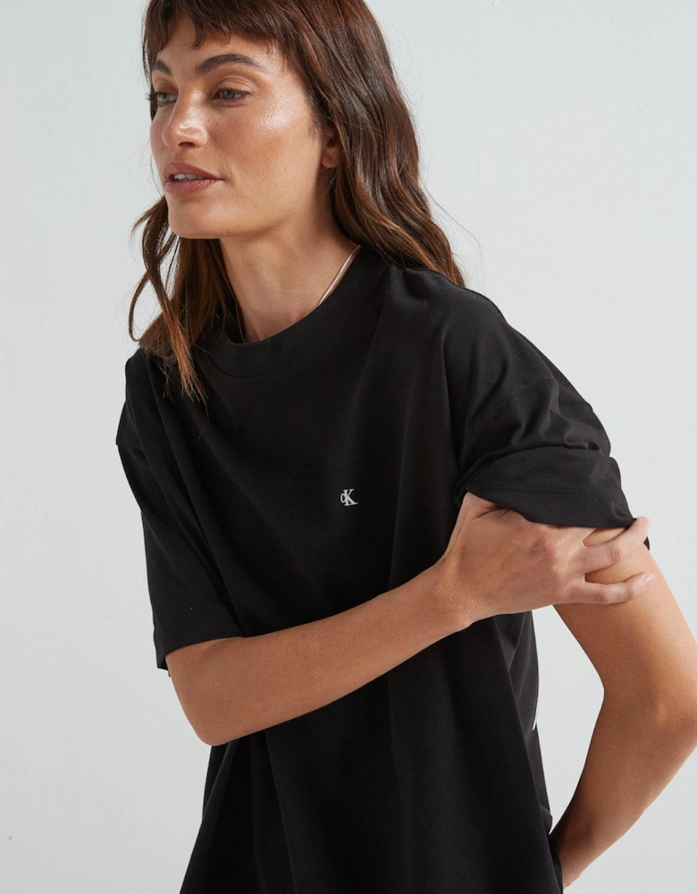 Script Logo Back Oversized T-Shirt - Black