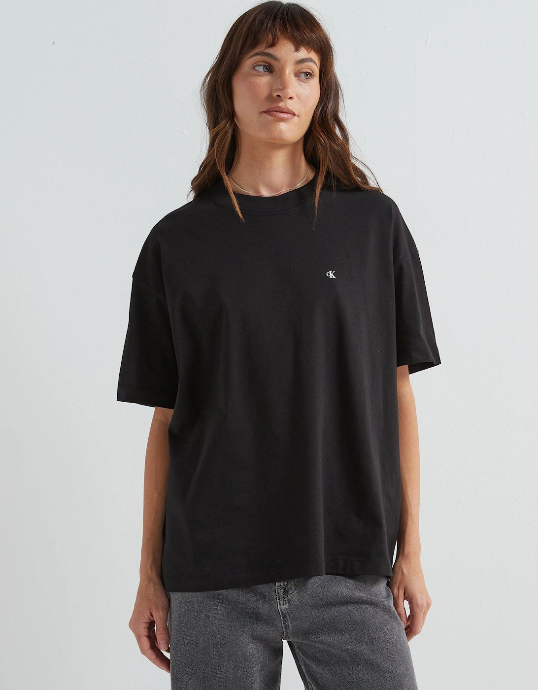 Script Logo Back Oversized T-Shirt - Black