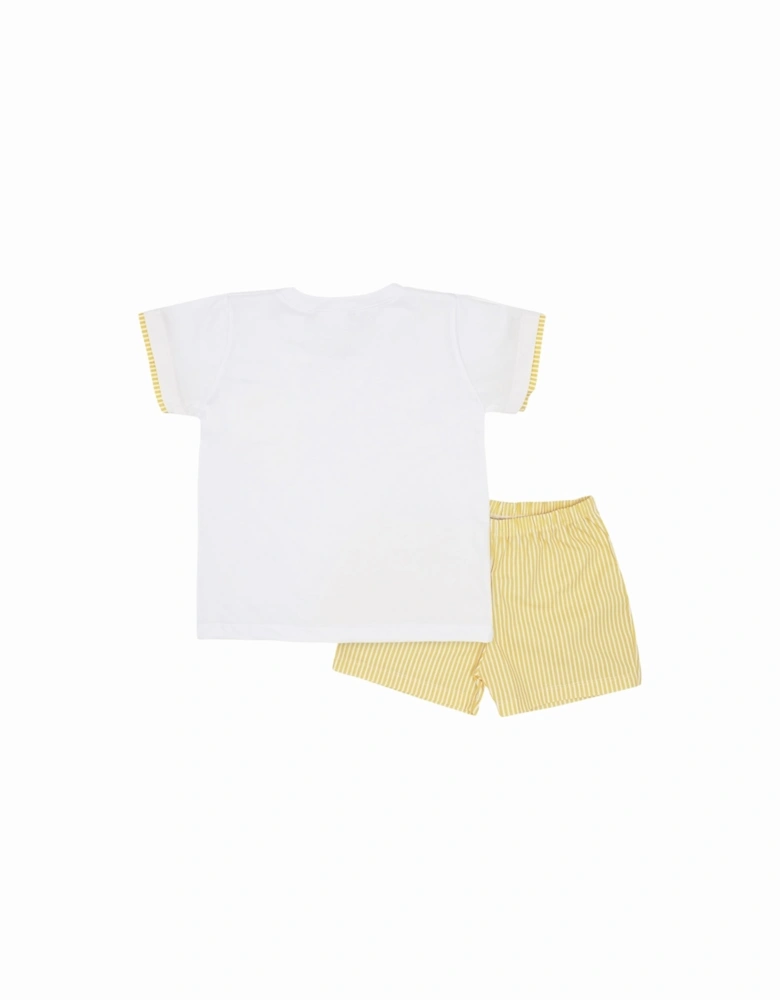 Boys Yellow Stripe Short Set