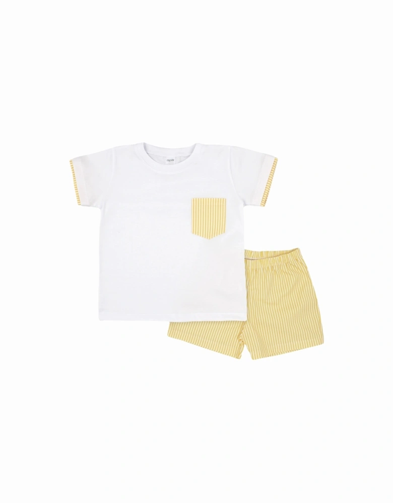 Boys Yellow Stripe Short Set