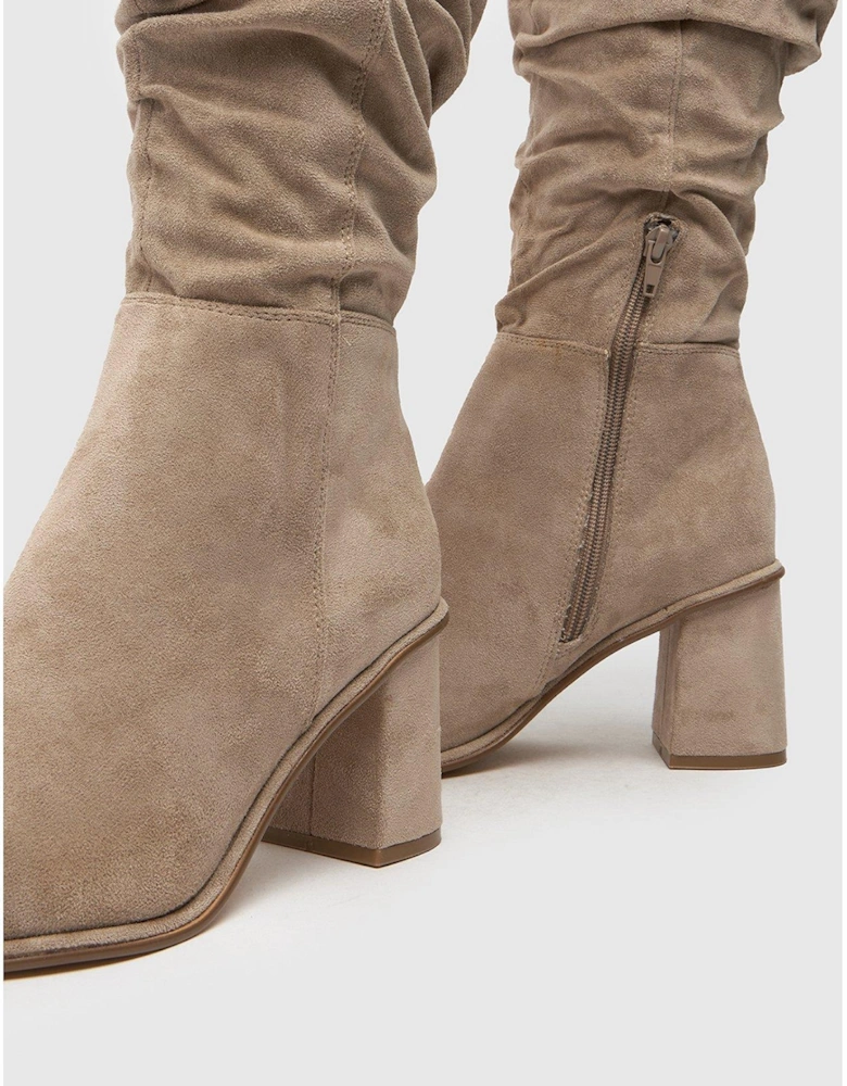 Daria Slouch Boot - Taupe - Grey