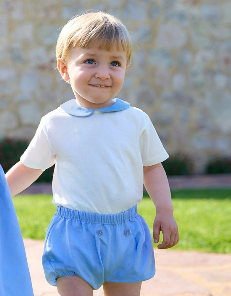 Boys Blue Linen Jam Pant Set