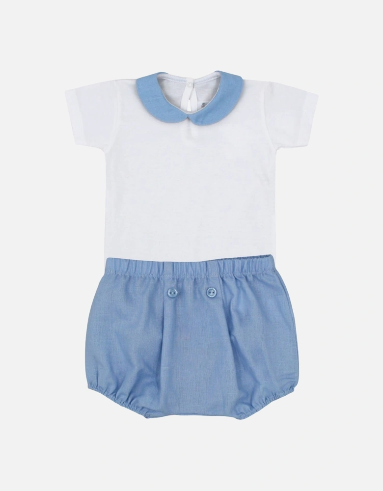 Boys Blue Linen Jam Pant Set