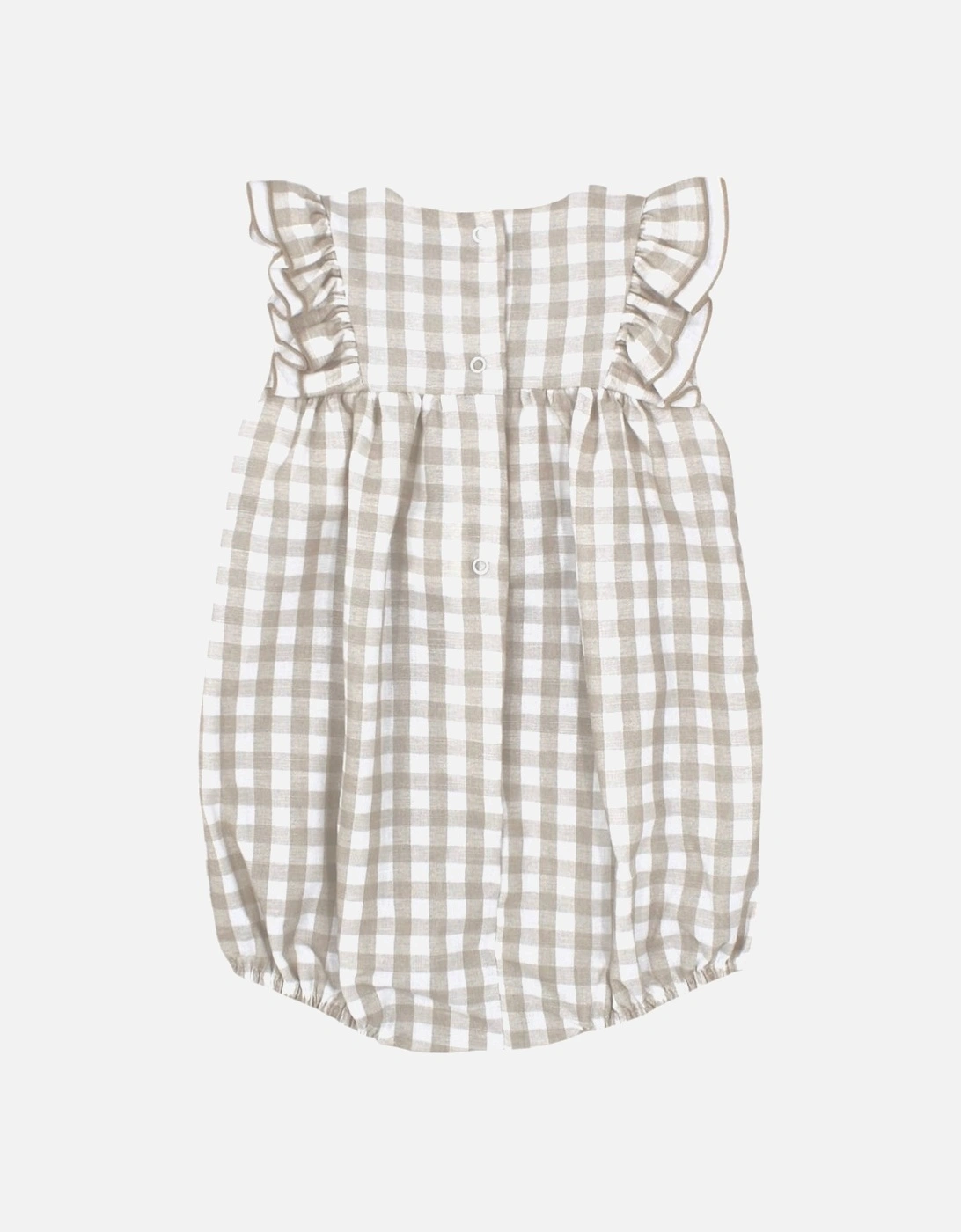 Girls Beige Check Romper