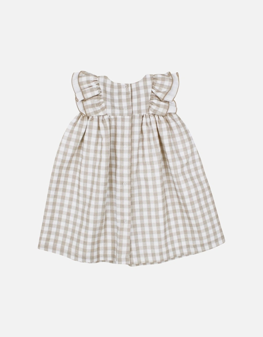 Girls Beige Check Dress