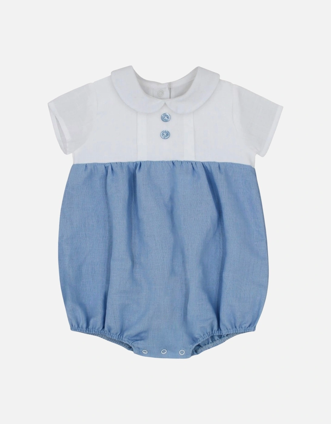 Boys Blue Linen Romper, 4 of 3