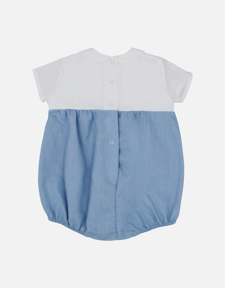 Boys Blue Linen Romper