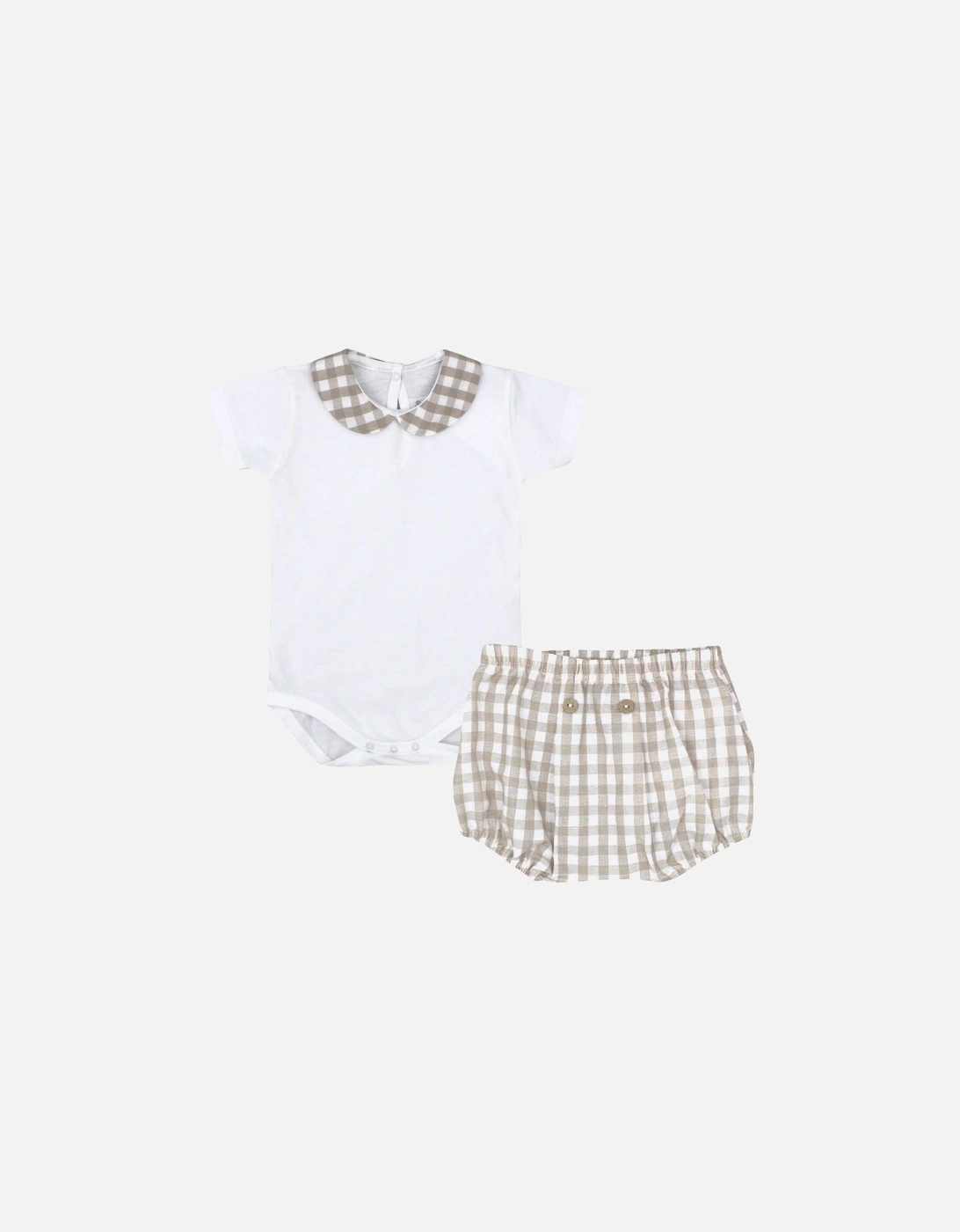 Boys Beige Check Jam Pant Set, 5 of 4