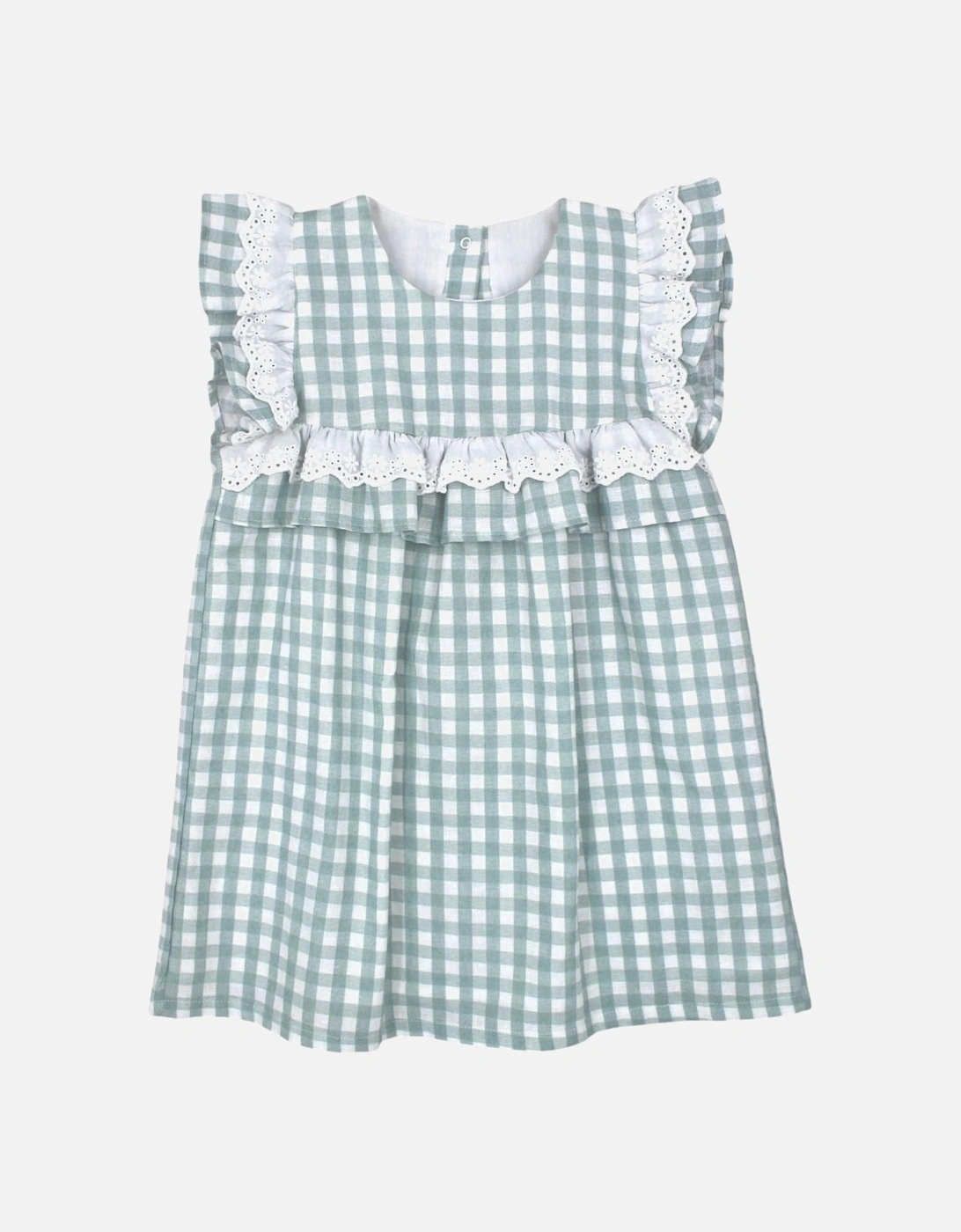 Girls Green Check Dress, 4 of 3