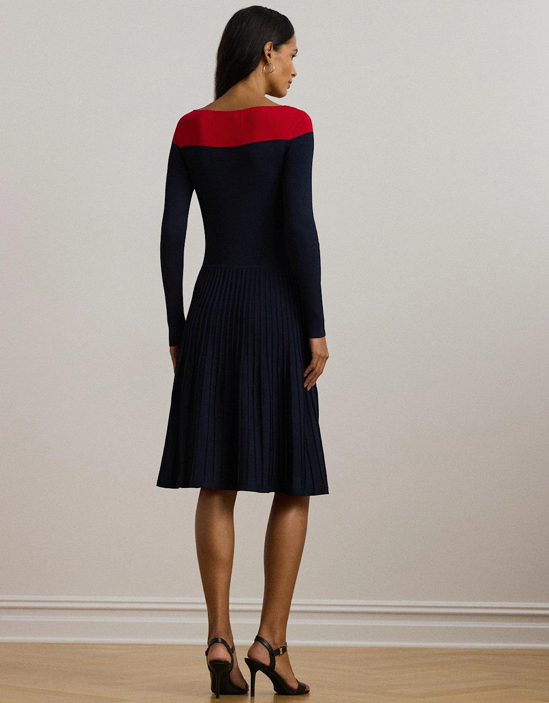 Patney Long Sleeve Day Dress - Navy