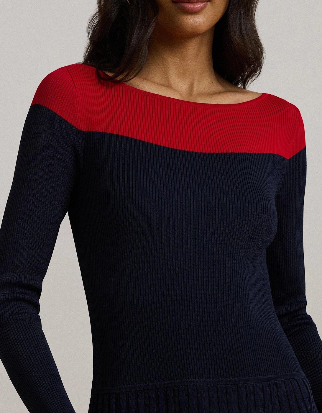 Patney Long Sleeve Day Dress - Navy