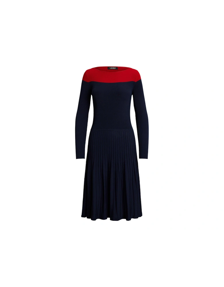 Patney Long Sleeve Day Dress - Navy
