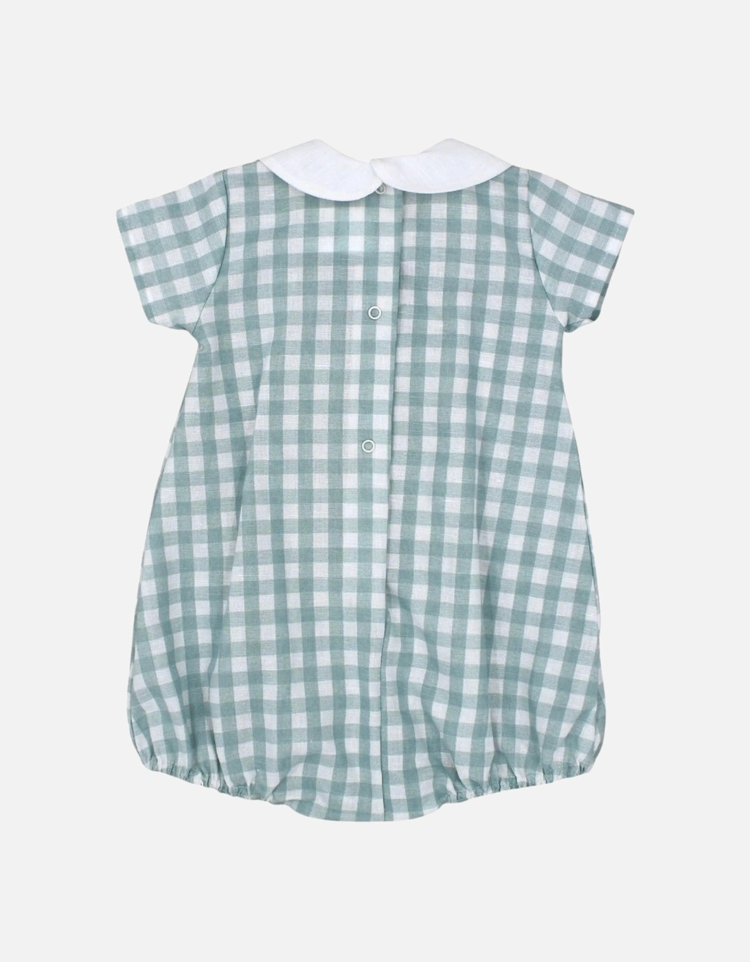 Boys Green Check Romper