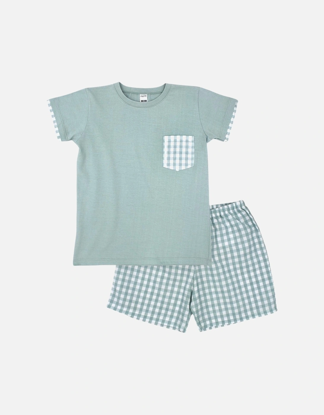 Boys Green Check Short Set, 4 of 3