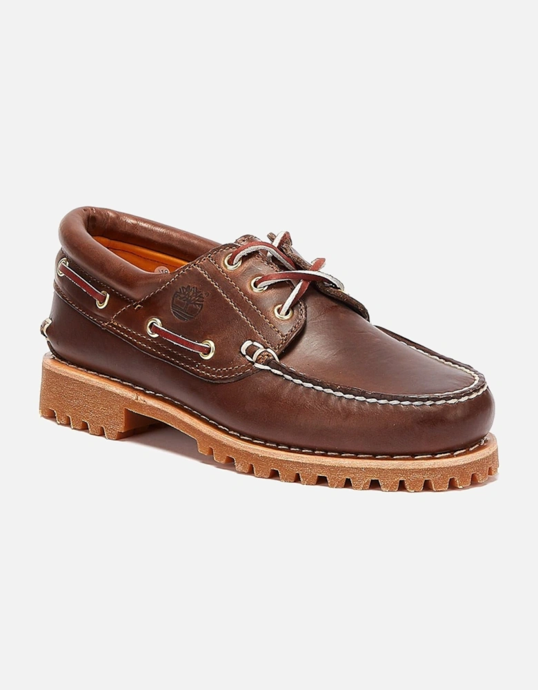 Mens Brown Traditional 3 Eye Classic Boat Shoes