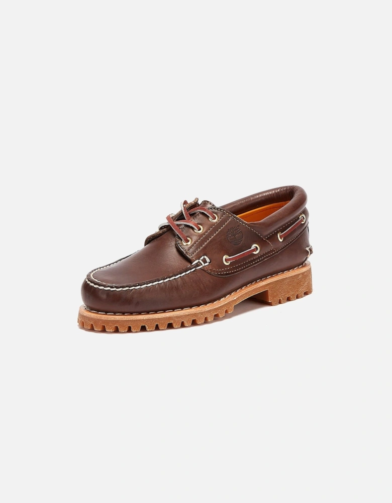 Mens Brown Traditional 3 Eye Classic Boat Shoes