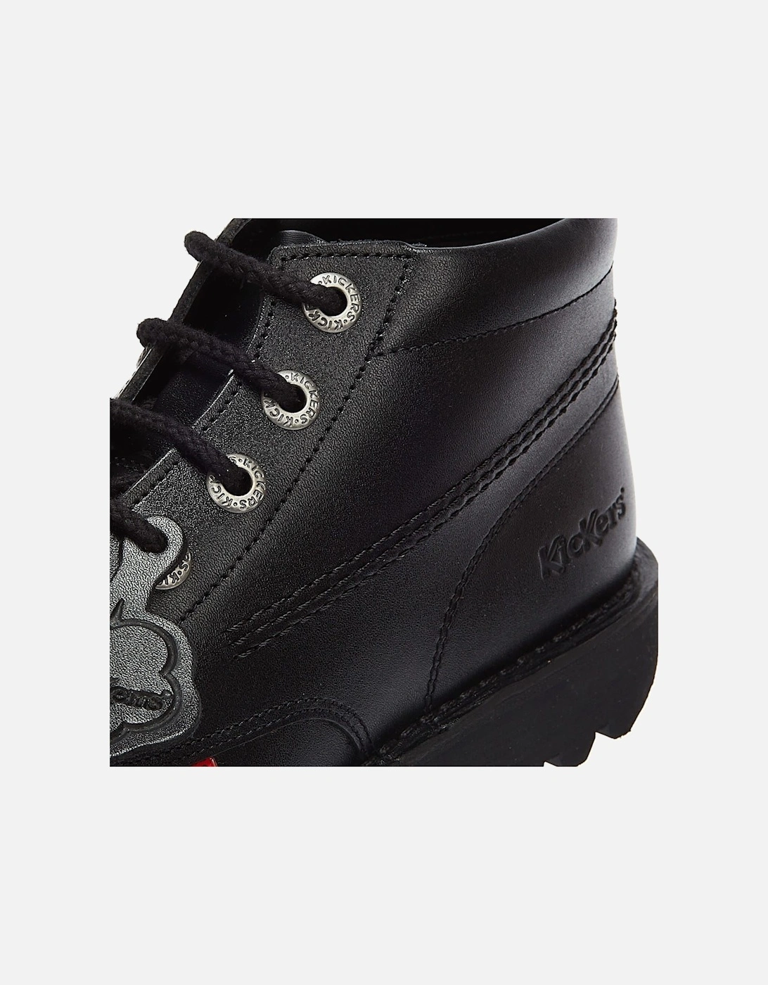 Kick Hi Youth Black Leather Ankle School Boots