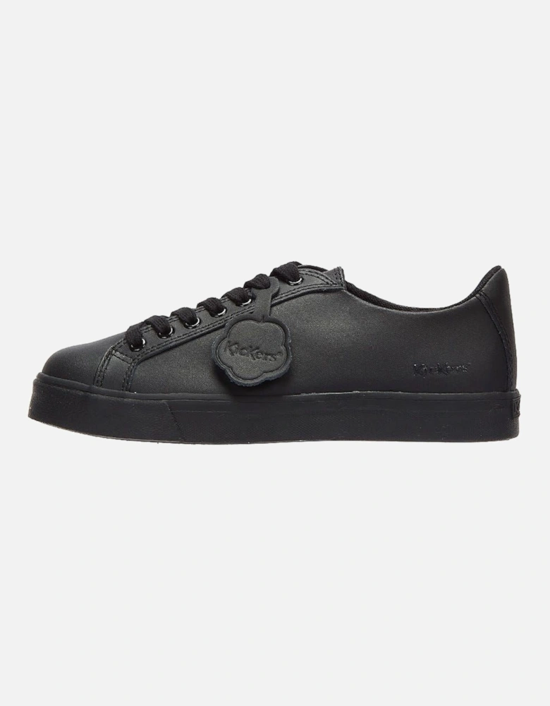 Youth Black Leather Tovni Lacer Trainers