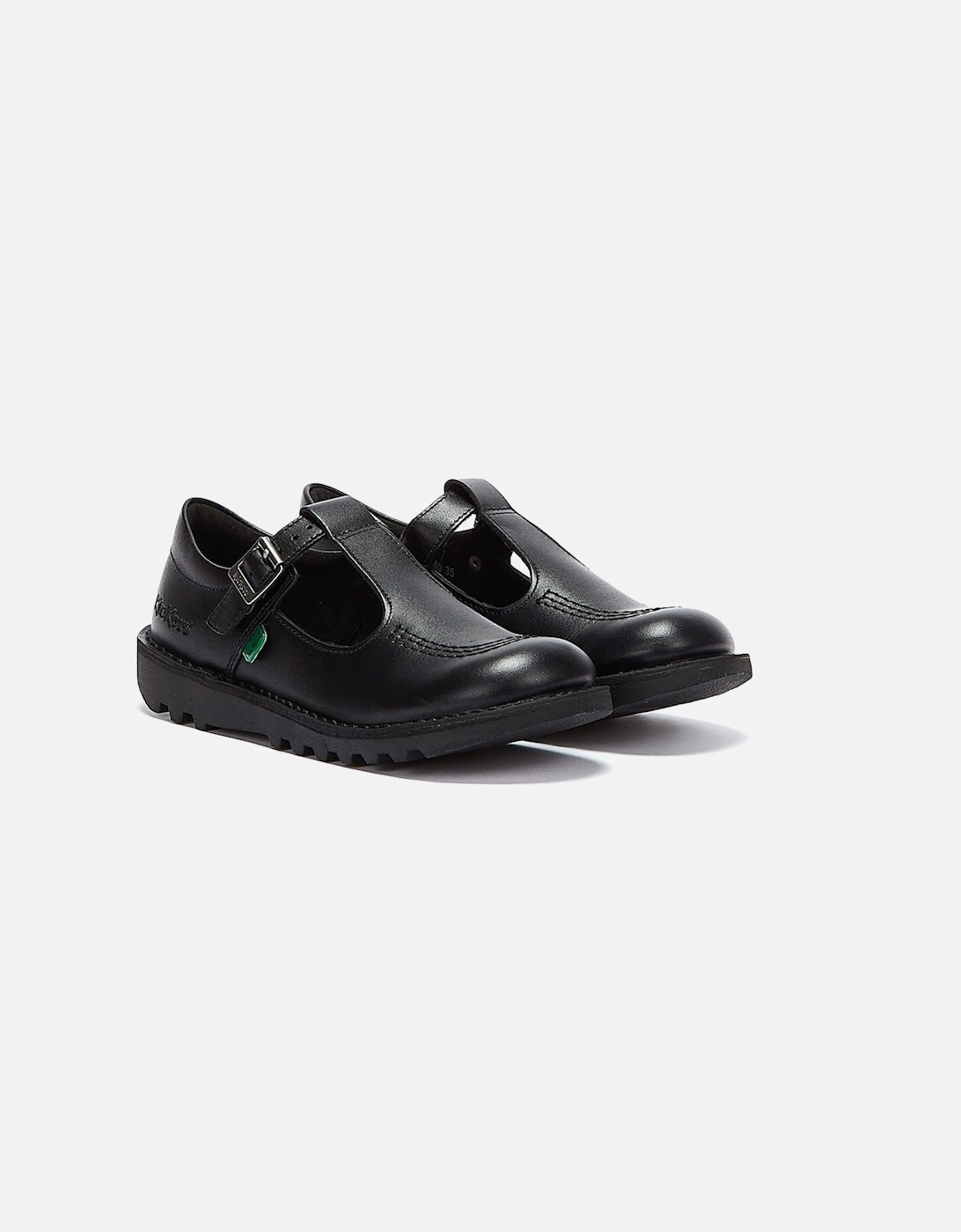 Kick T Junior Black Leather Shoes, 9 of 8