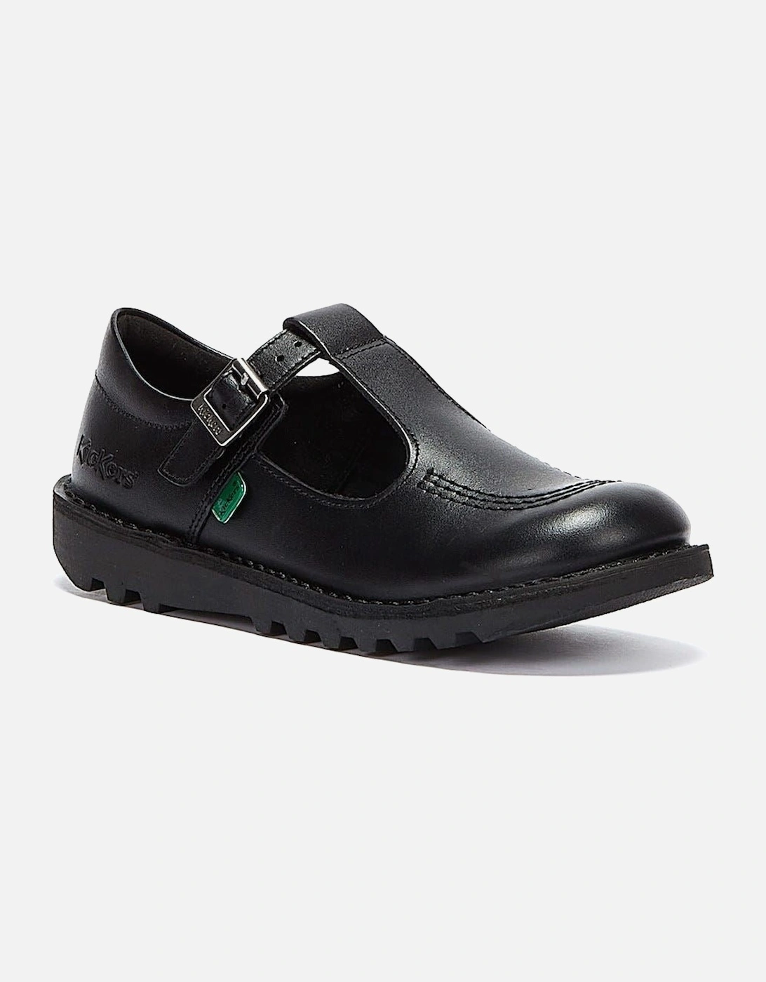 Kick T Junior Black Leather Shoes