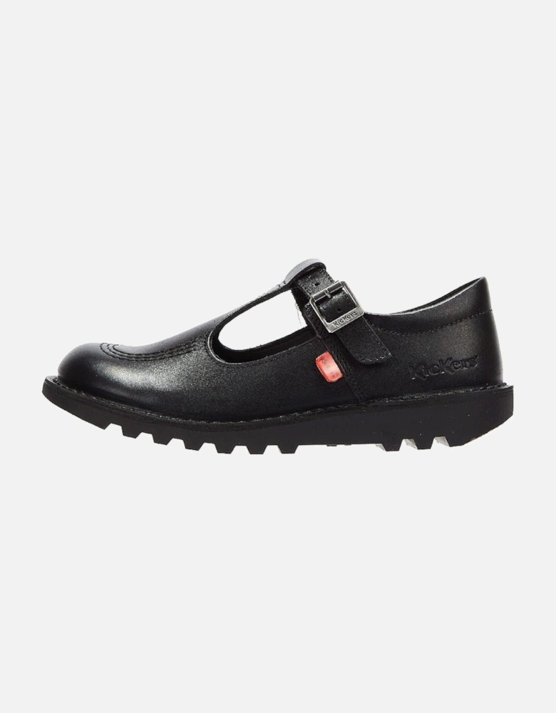 Kick T Junior Black Leather Shoes