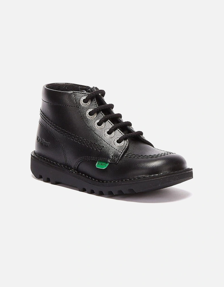 - 115821 IN KICK HI ZIP BLACK LEATHER