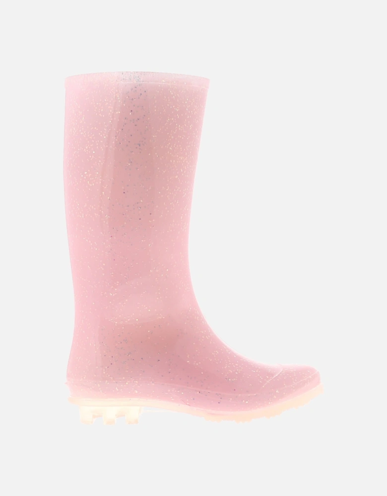 Girls Wellies Junior Glitter glitz pink UK Size