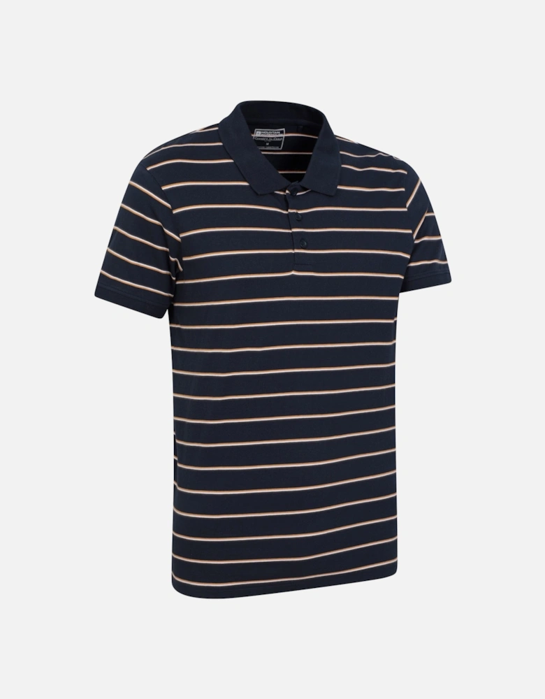 Mens Wren Stripe Cotton Polo Shirt