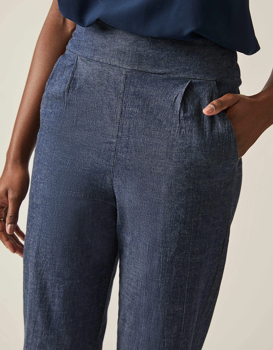 Denim Pin Tuck Jeans