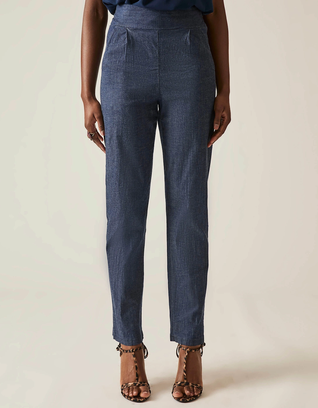 Denim Pin Tuck Jeans