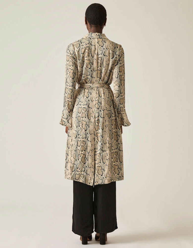 Snake Brown Wrap Dress