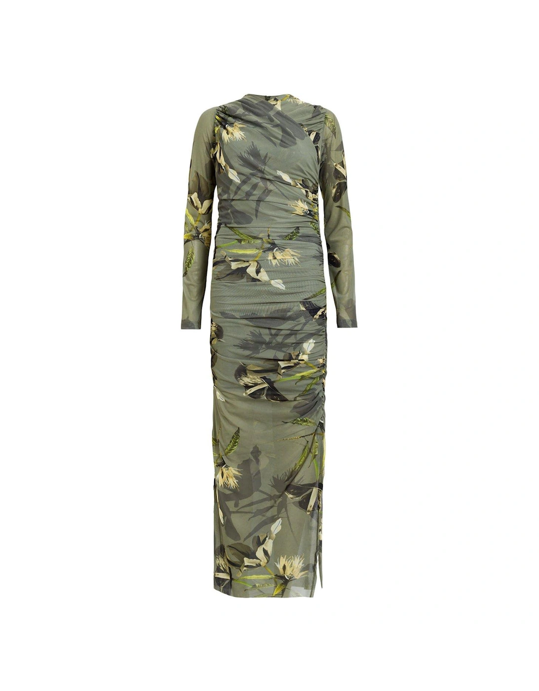 Hanako Print Mesh Wrap Maxi Dress - Green