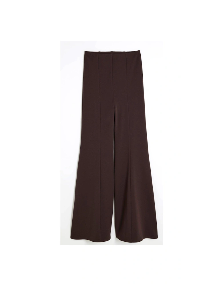 Wide Flare Trousers - Dark Brown