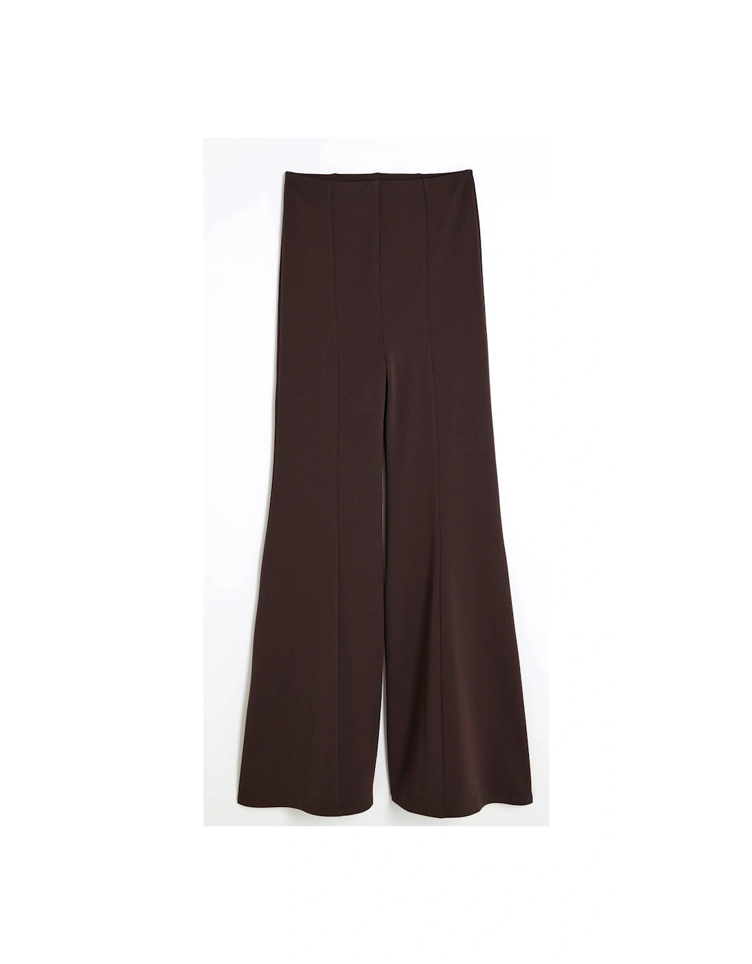 Wide Flare Trousers - Dark Brown