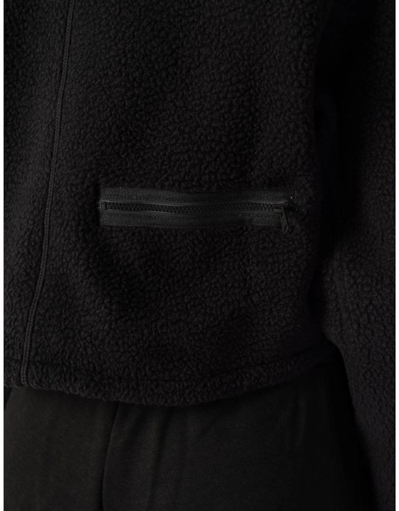 Womens Hoodless Polyester Sweatshirt - Black Sweaters