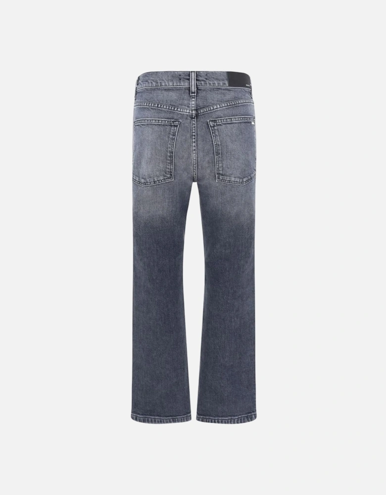 Cotton Denim Five-Pocket Straight Pants Women - Black Jeans