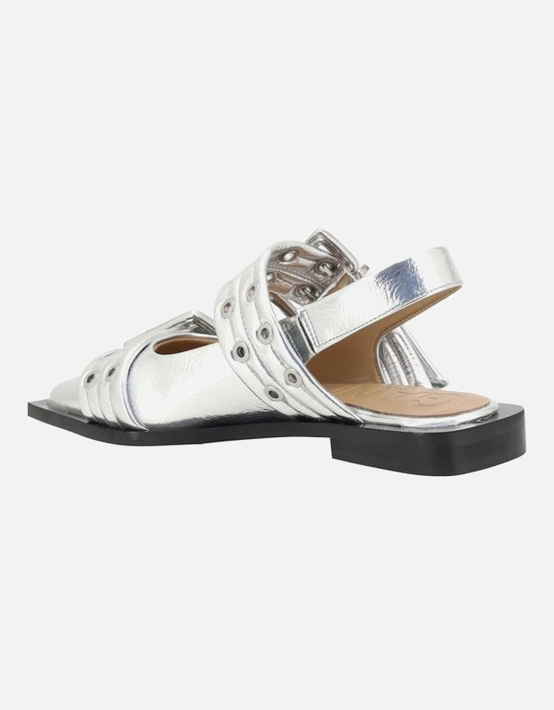 Buckle Metallic Ballerinas Women - Silver Flats