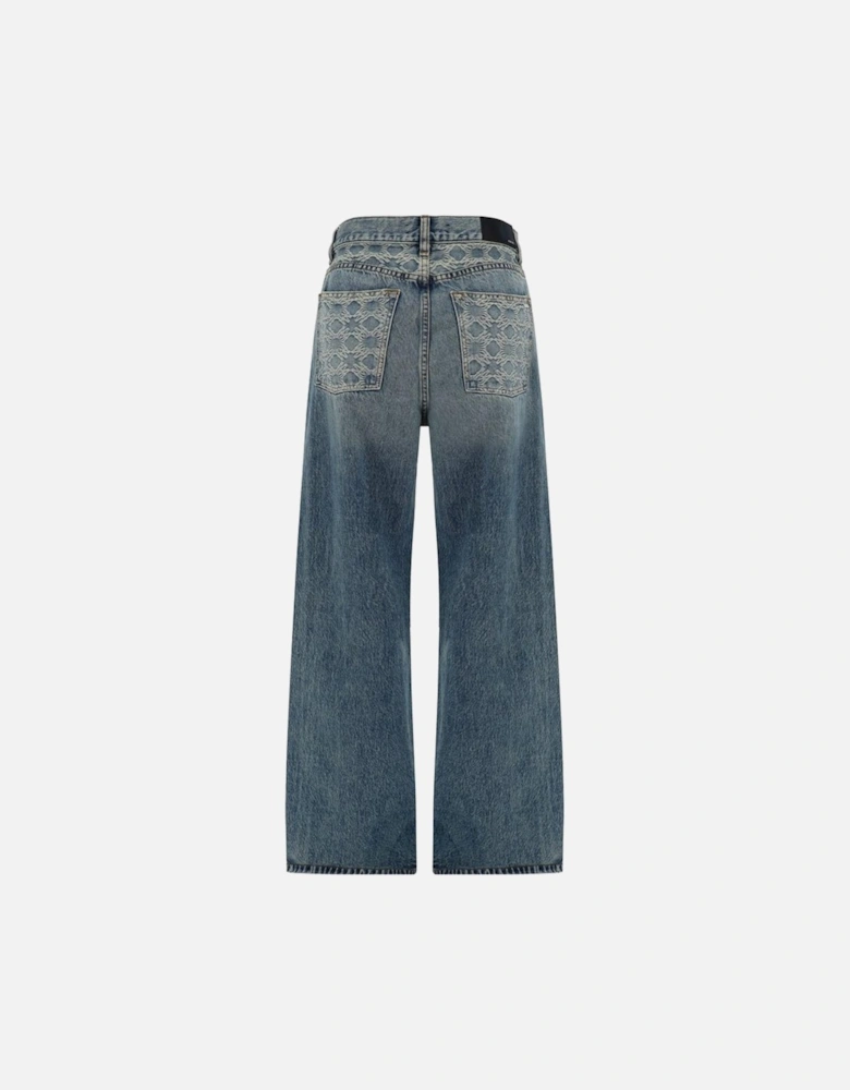 Five-Pocket Palazzo Style Jeans Women - Light Blue Jeans