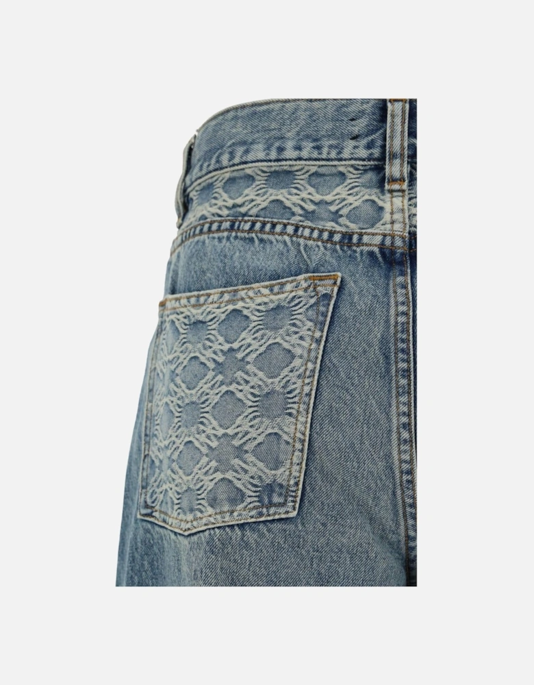 Five-Pocket Palazzo Style Jeans Women - Light Blue Jeans