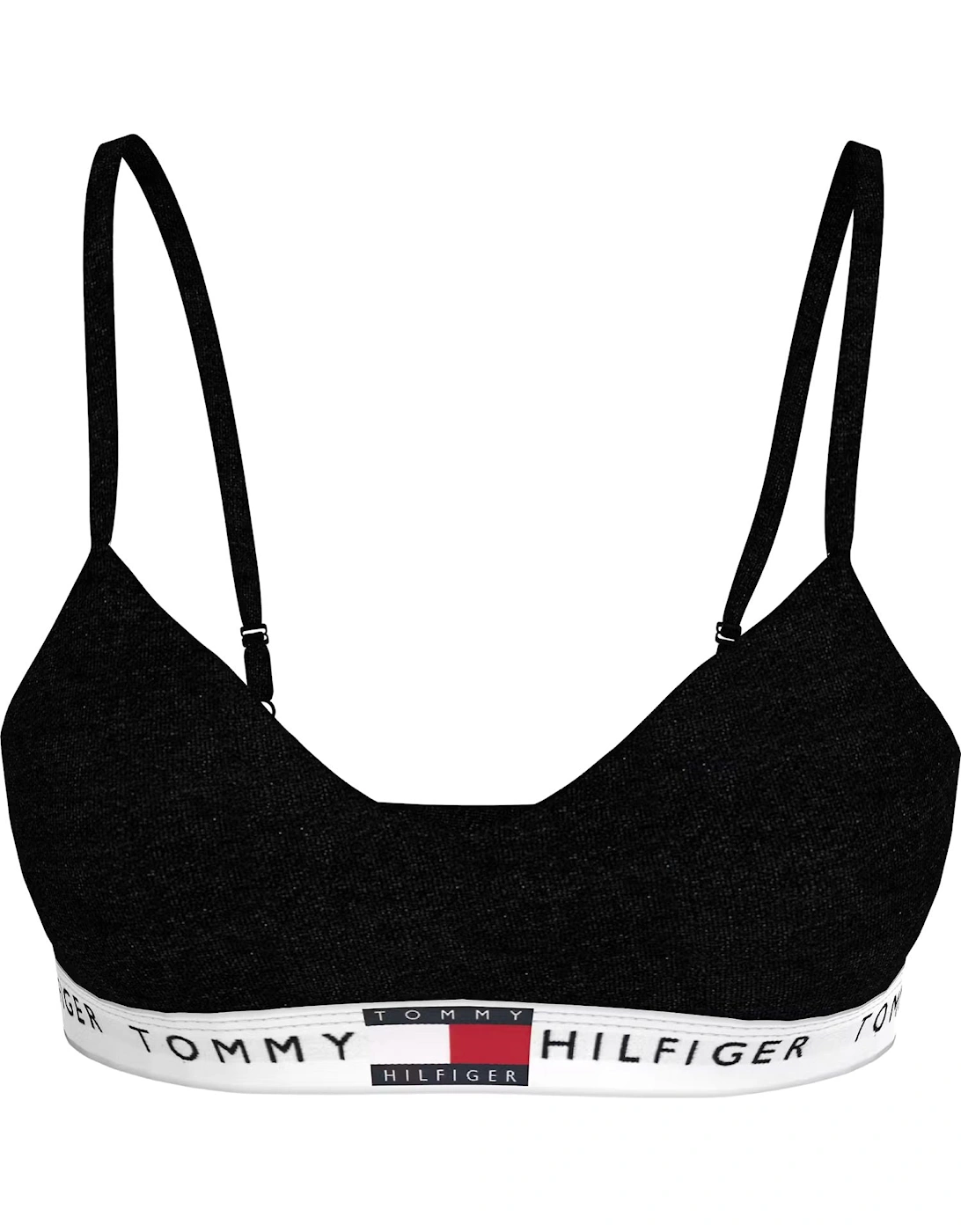 Tommy Hilfiger Women's Black Heritage Cotton Push-Up Bralette,  L