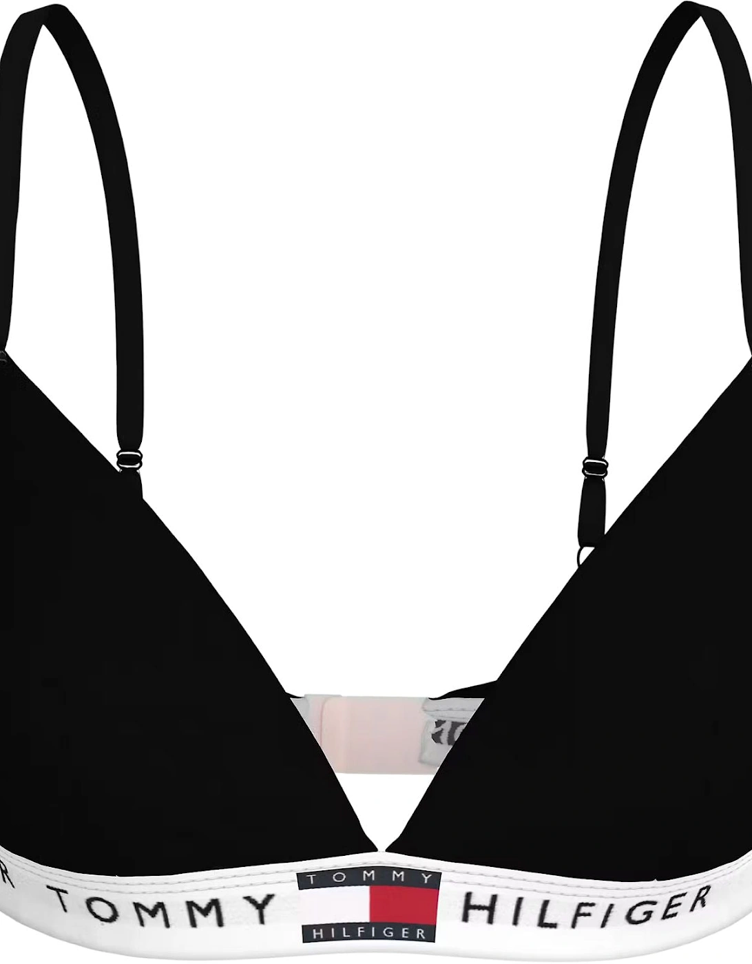 Tommy Hilfiger Women's Heritage Cotton RP Triangle Bra, Black - Size: 1XL