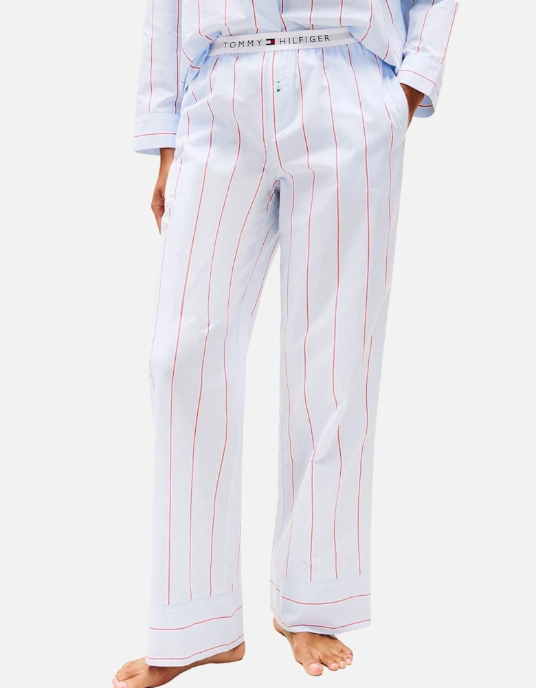 Heritage Stripe Woven Poplin Pyjama Bottoms, Sweet Blue