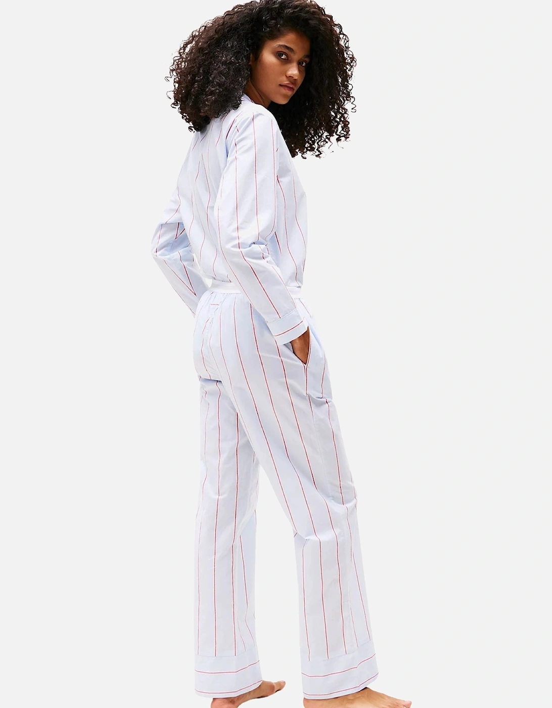 Heritage Stripe Woven Poplin Pyjama Bottoms, Sweet Blue