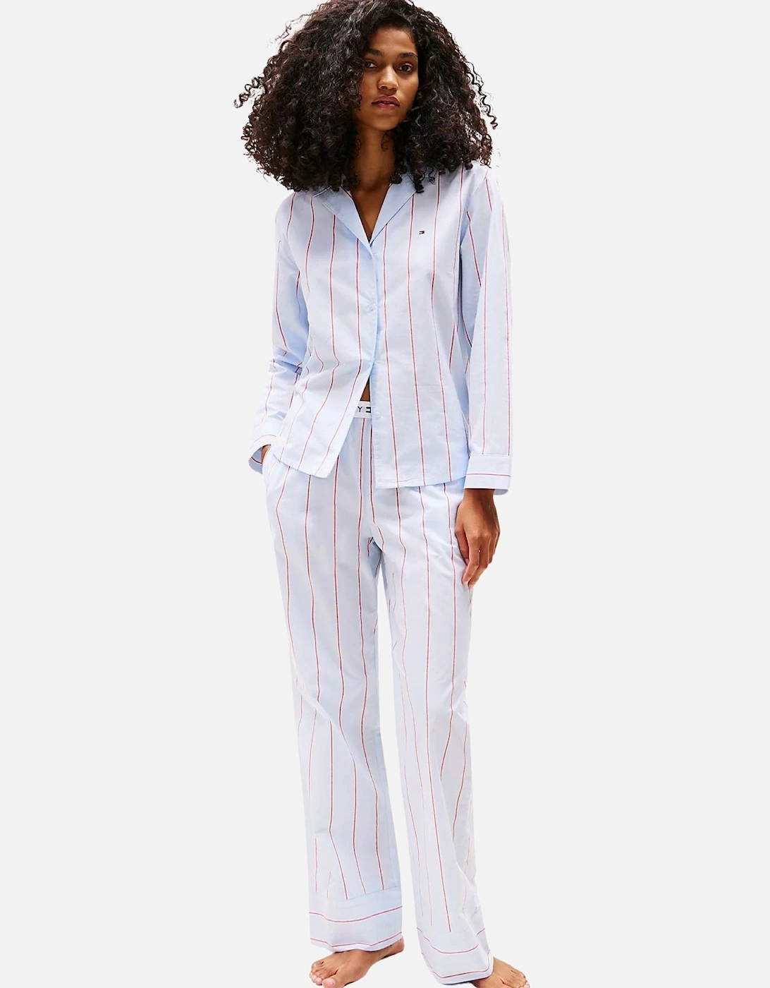 Tommy Hilfiger Women's Heritage Stripe Woven Poplin Pyjama Bottoms, Sweet Blue - Size: 16