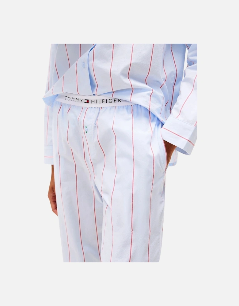 Heritage Stripe Woven Poplin Pyjama Bottoms, Sweet Blue