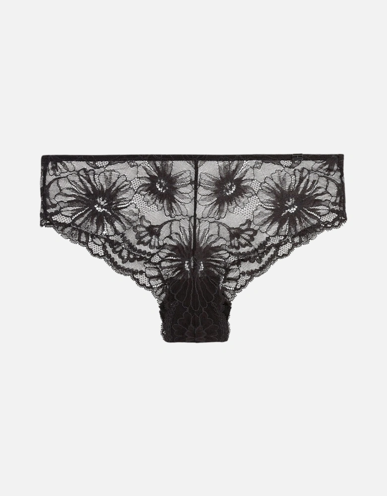 Floral Lace Brazilian Brief, Black