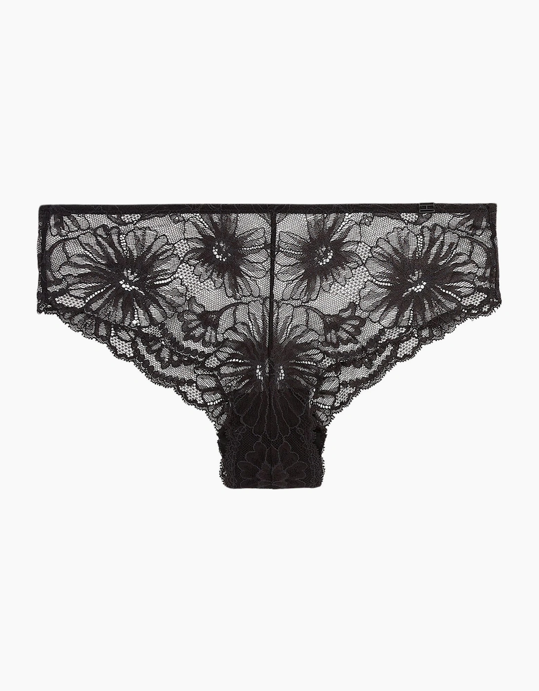 Tommy Hilfiger Women's Black Floral Lace Brazilian Brief,  8 Xs