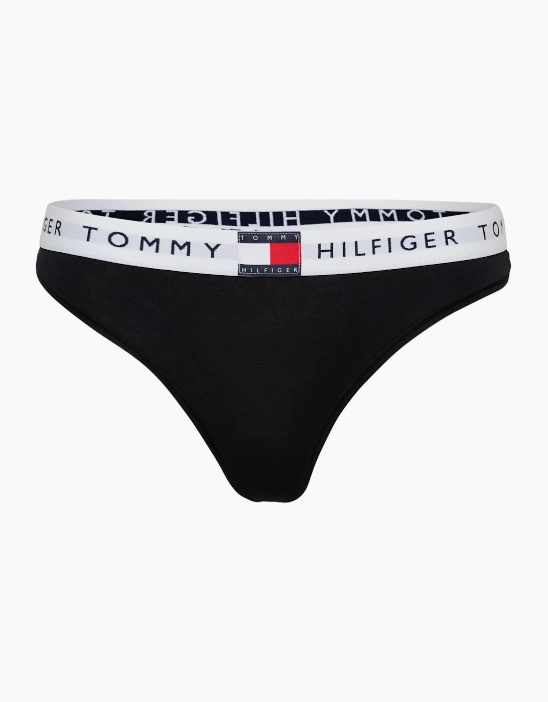 Tommy Hilfiger Women's Black/Black Heritage Cotton Thong,  8 Xs