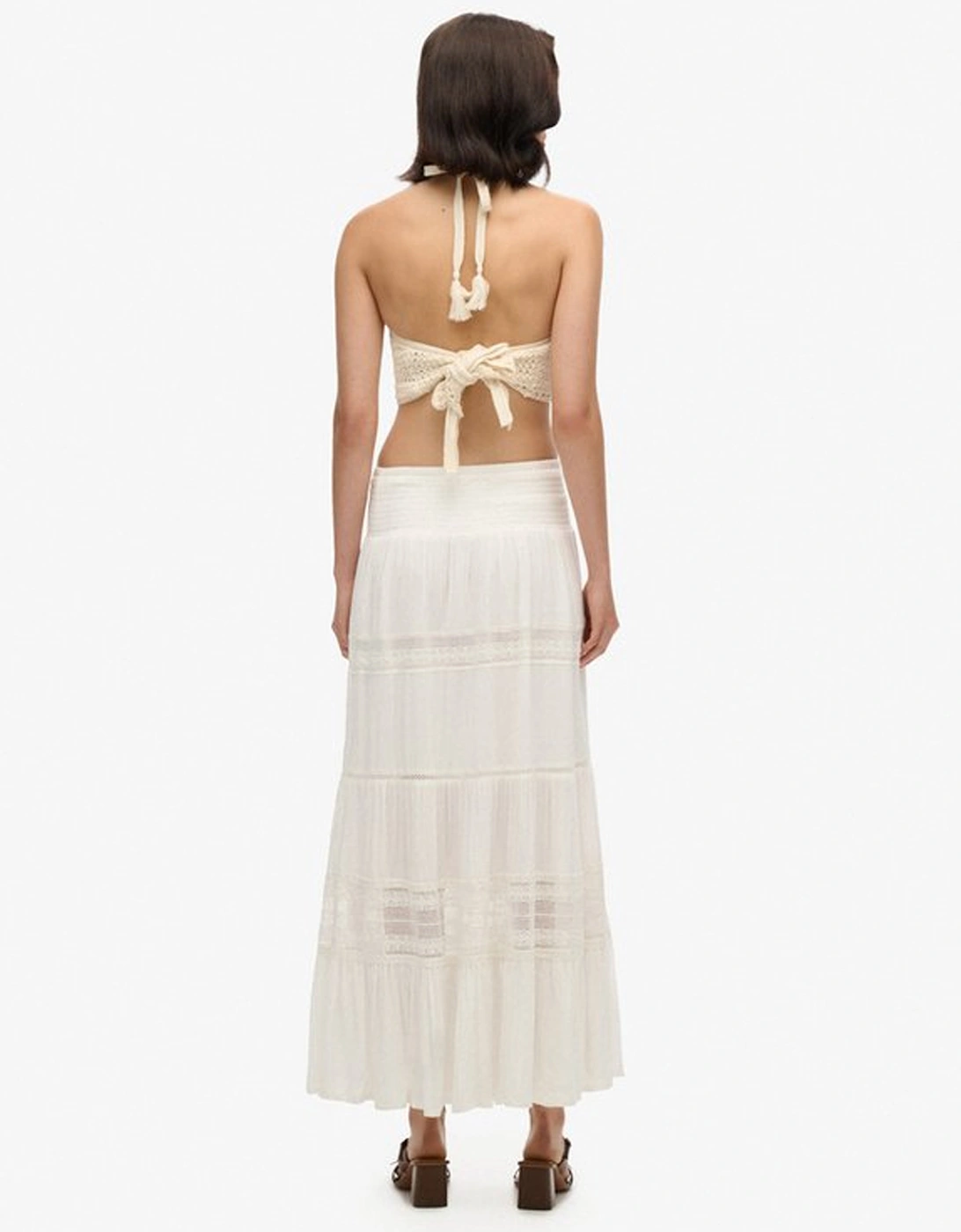 Women's Ibiza Lace Mix Maxi Skirt Off White