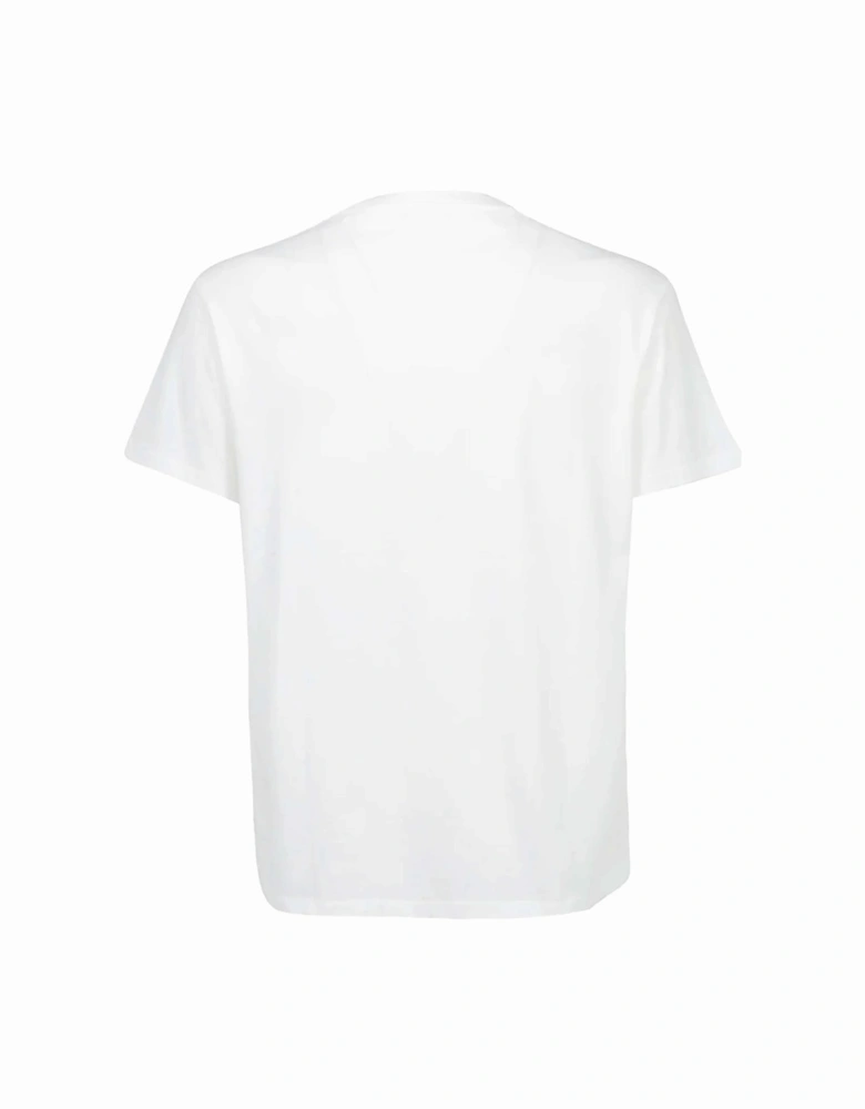 Red VLTN Logo Printed T-Shirt in White